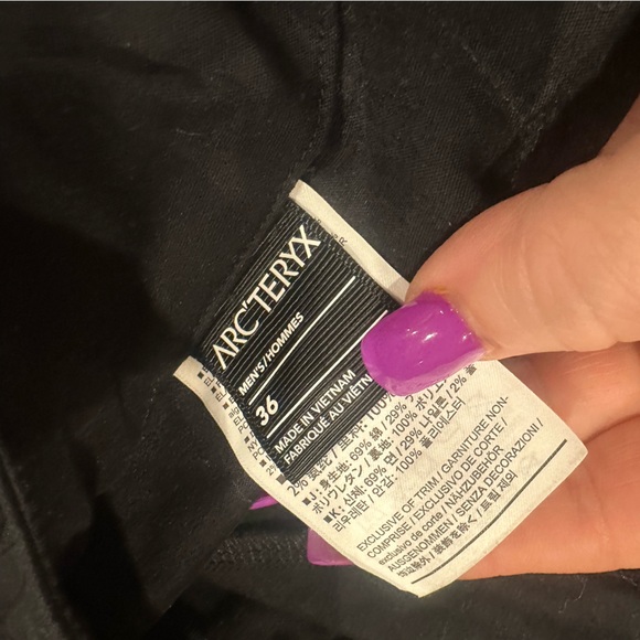 Arc'teryx Pants Mens 36x30 Black Nylon Hiking Climbing Cargo Pockets Outdoor - Picture 5 of 5